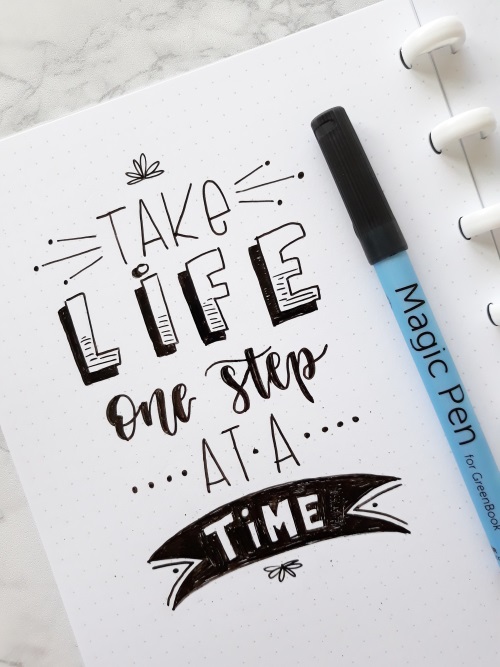 Greenbook Whiteboard Notebook Handlettering