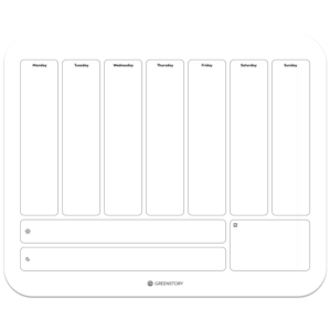 GreenStory Weekly Planner for Kids, 43x35 cm, White