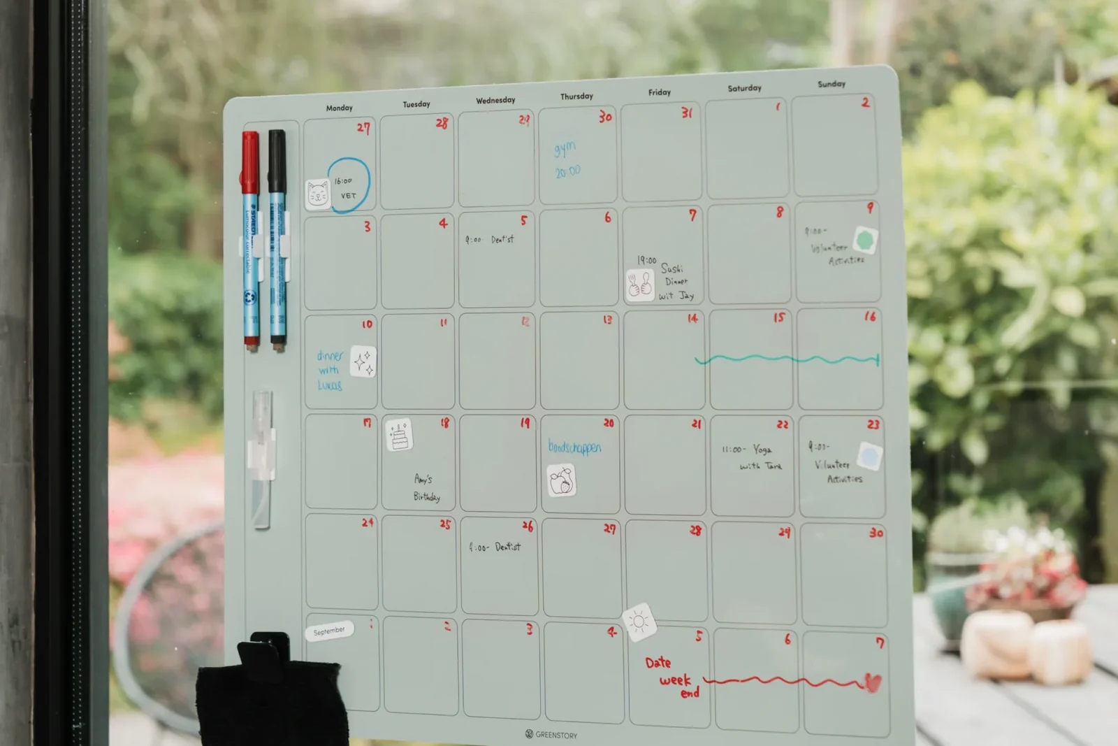 Monthly Planner with Glass Door