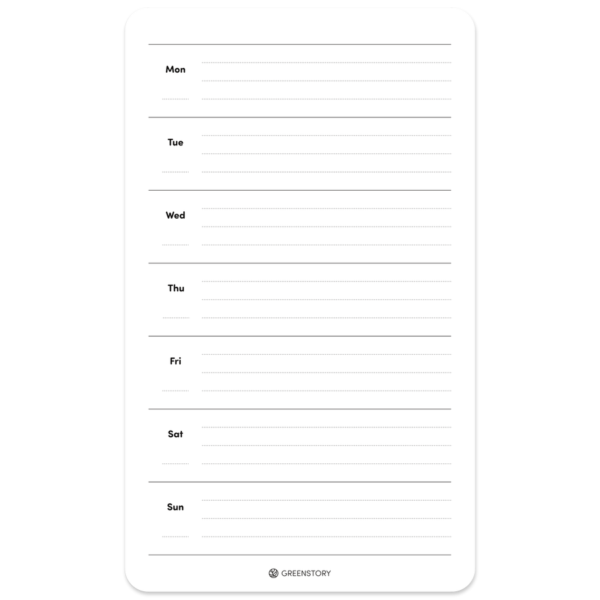 Lined weekly planner